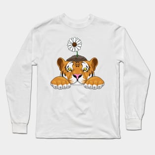 Tiger Daisy Flower Long Sleeve T-Shirt